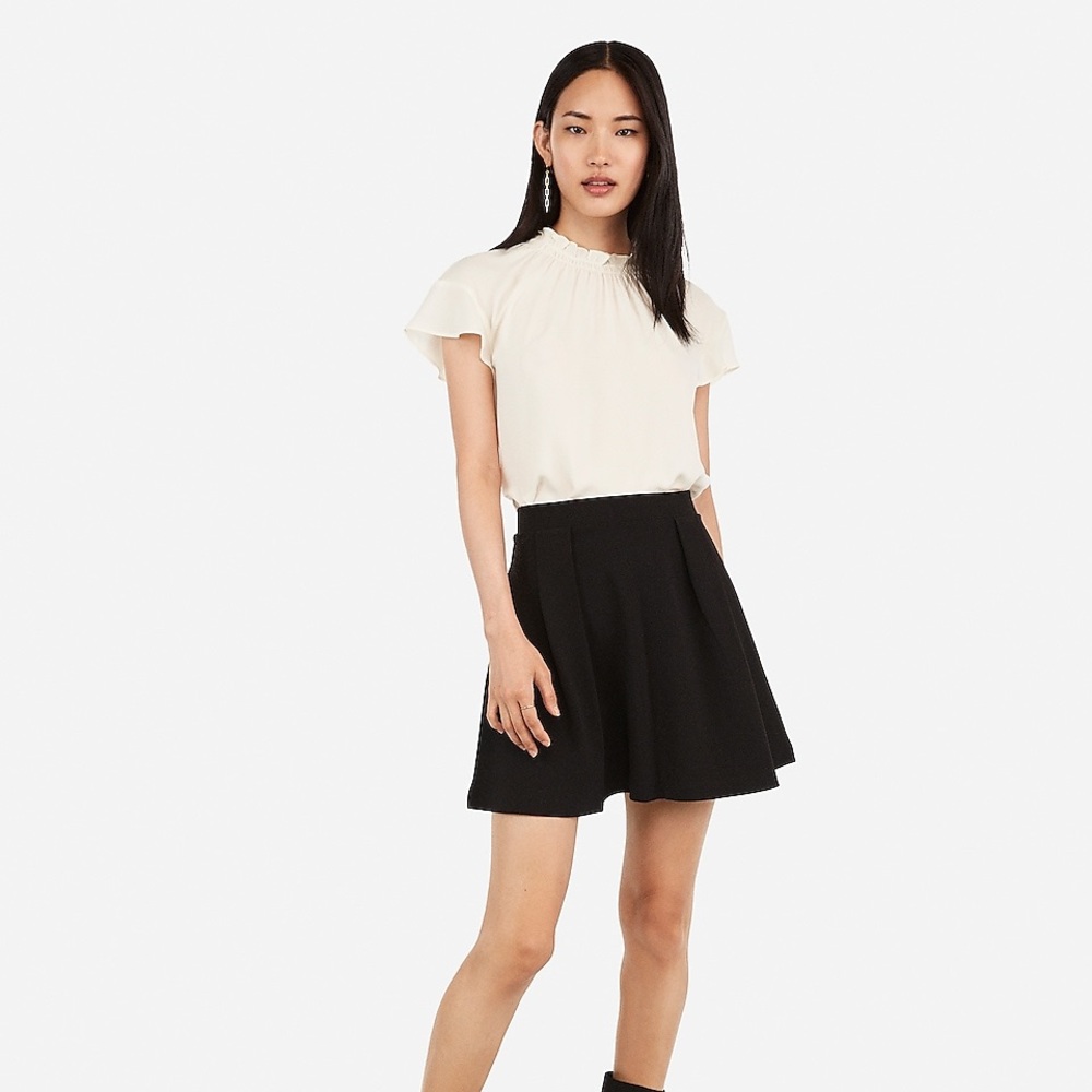 Express Ruffle Mock Neck Top